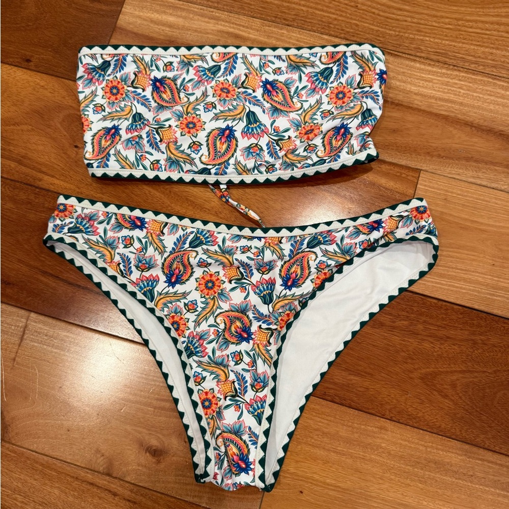 Floral Strapless Bikini Set